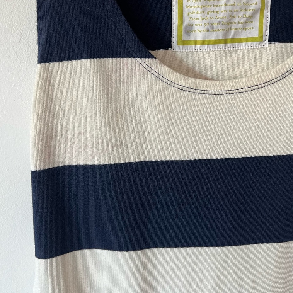 VTG Penguin beach coverup S mini dress big stripes pockets grommets early 2000s - Picture 9 of 10